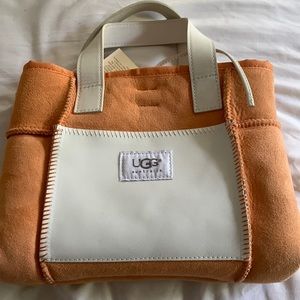 Ugg Orange and White Sheepskin Purse With Original Tags and Dust Cover